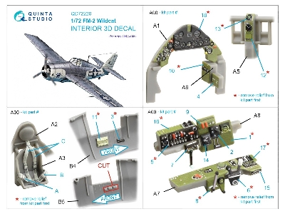 Fm-2 Wildcat - 3d-printed & Coloured Interior On Decal Paper (For Arma Hobby Kits) - image 10