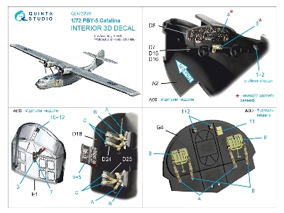 Pby-5 Catalina  - 3d-printed & Coloured Interior On Decal Paper (For Academy Kits) - image 11