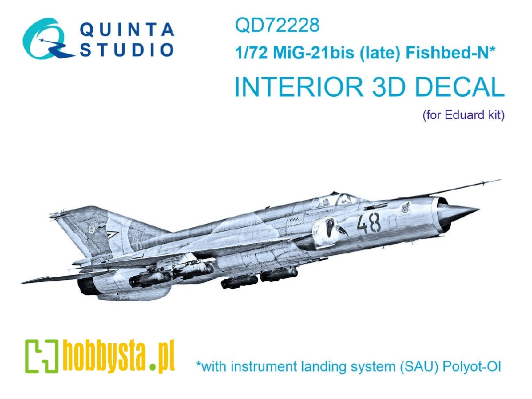 Mig-21 Bis Late - 3d-printed & Coloured Interior (For Eduard Kits) - image 1