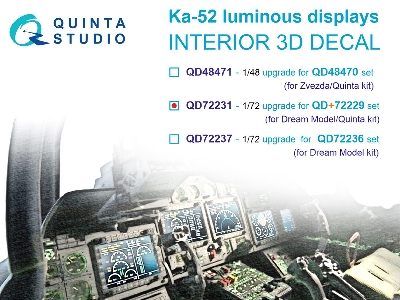 Kamov Ka-52 - Luminous Displays Upgrade For Qd+72229 Set Only (For Dream Model / Quinta Kits) - image 2