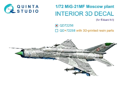 Mig-21 Mf (Moscow Plant) - 3d-printed & Coloured Interior (For Eduard Kits) - image 1