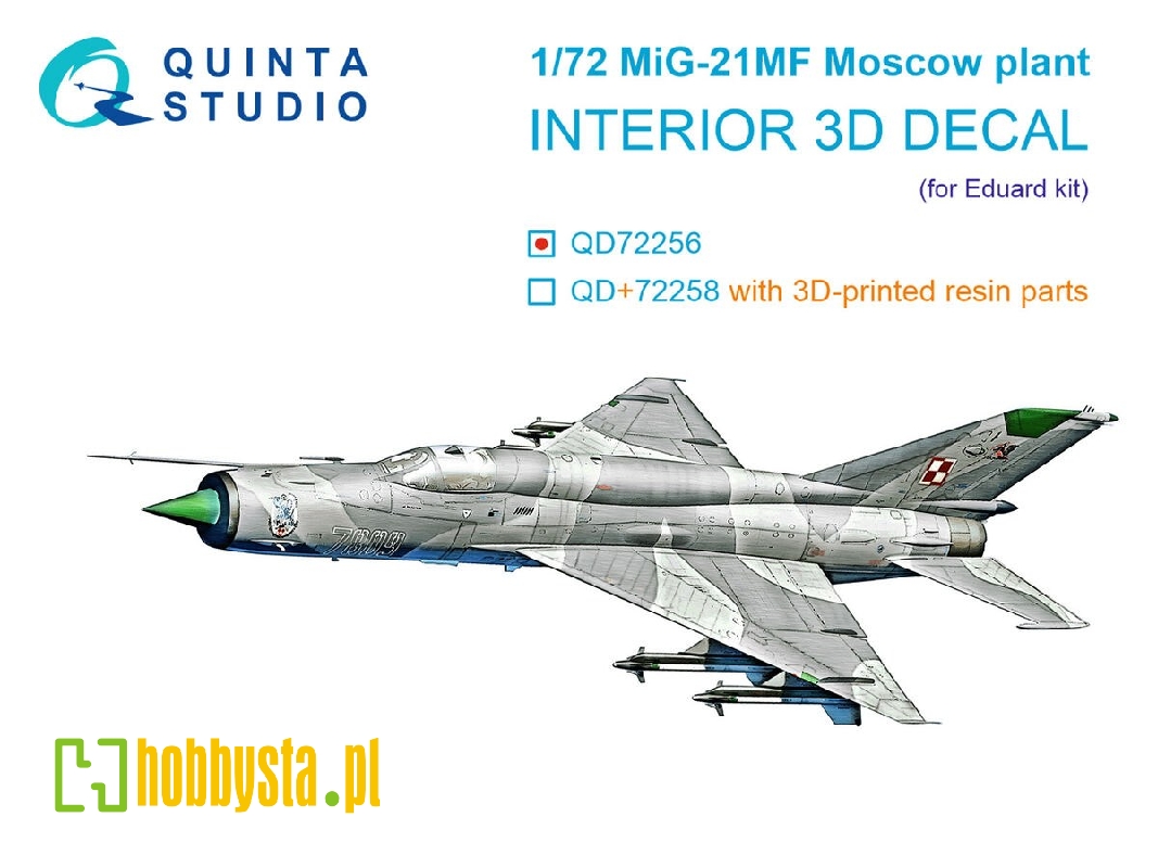 Mig-21 Mf (Moscow Plant) - 3d-printed & Coloured Interior (For Eduard Kits) - image 1