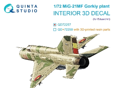 Mig-21 Mf (Gorkiy Plant) - 3d-printed & Coloured Interior (For Eduard Kits) - image 1