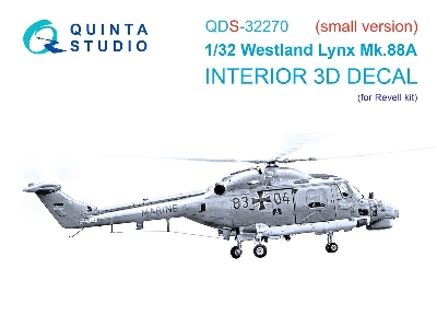 Westland Lynx Mk.88a - 3d-printed & Coloured Interior Small Version (For Revell Kits) - image 1