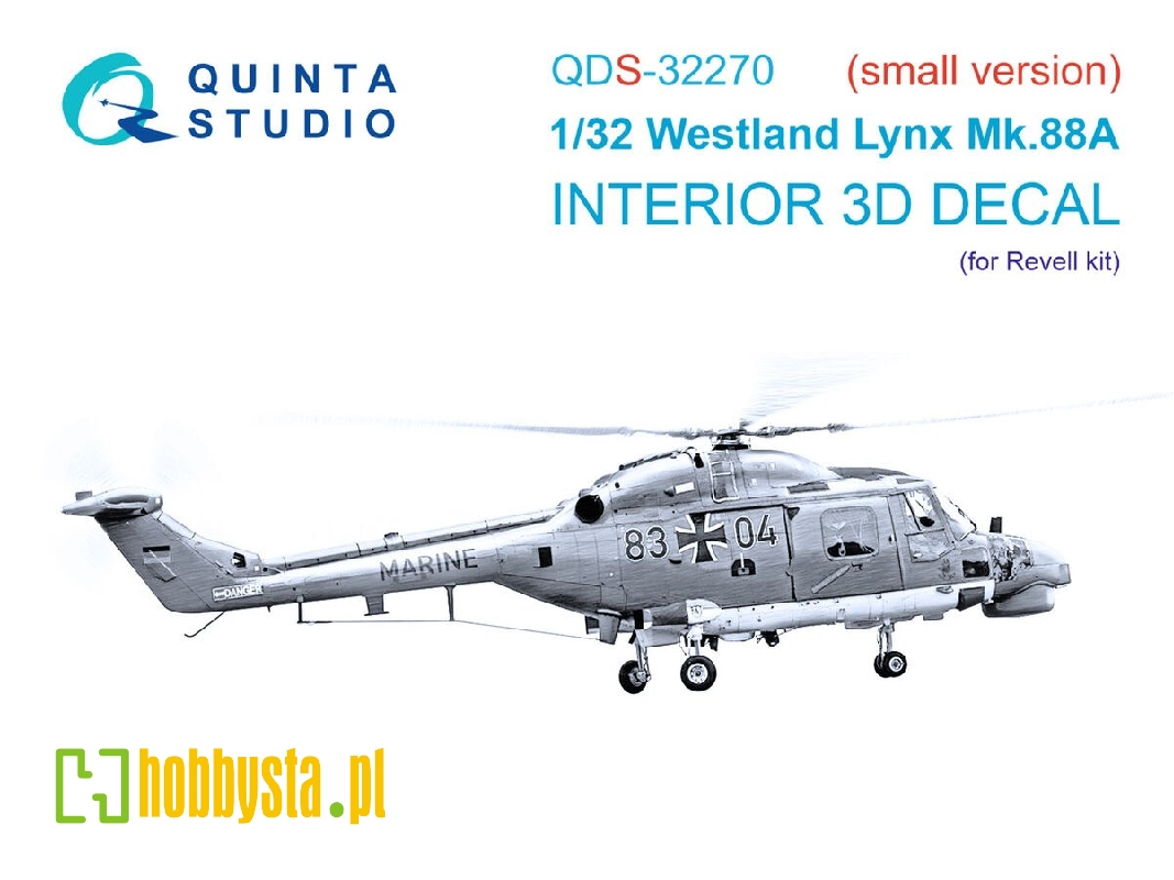 Westland Lynx Mk.88a - 3d-printed & Coloured Interior Small Version (For Revell Kits) - image 1
