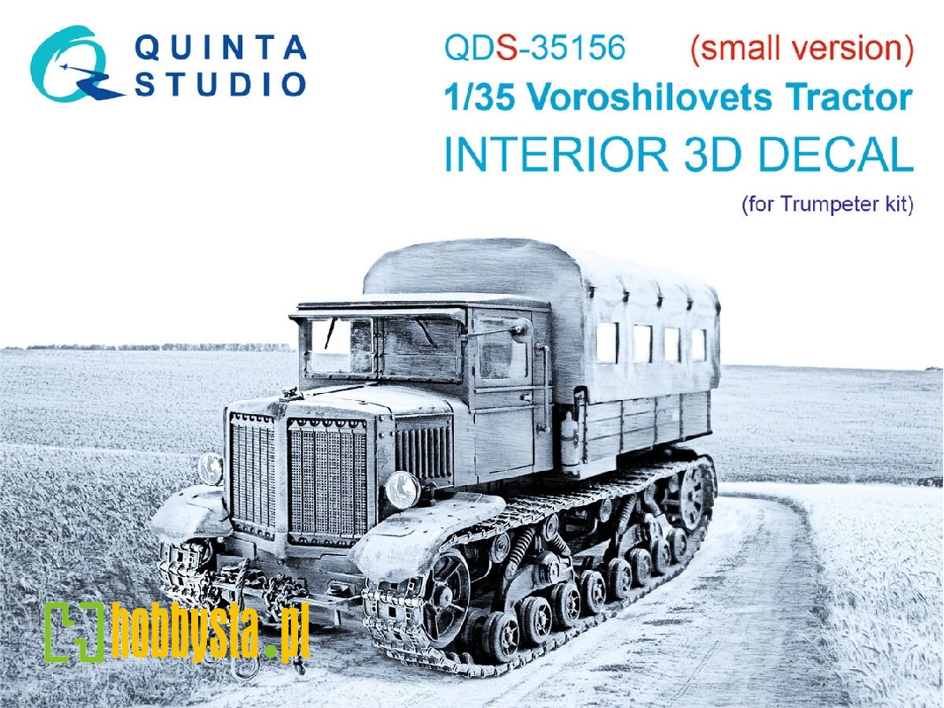 Voroshilovets Tractor - 3d-printed & Coloured Interior On Decal Paper (For Trumpeter Kits / Small Version) - image 1
