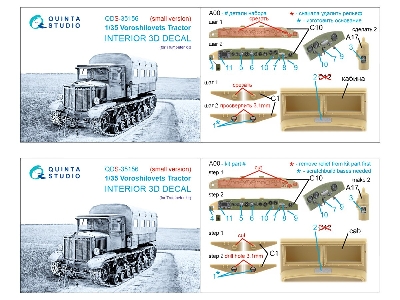 Voroshilovets Tractor - 3d-printed & Coloured Interior On Decal Paper (For Trumpeter Kits / Small Version) - image 9
