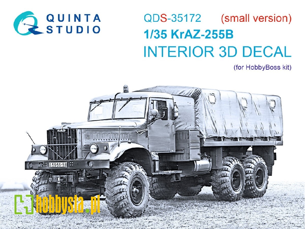 Kraz-255b - 3d-printed & Coloured Interior Small Version (For Hobby Boss Kits) - image 1