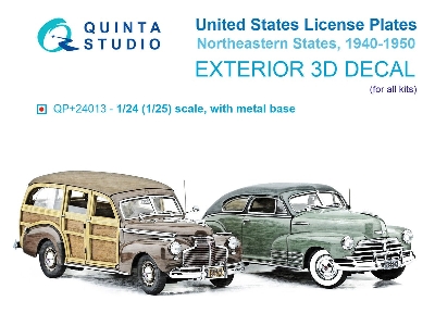 Northeastern Us License Plates 1940-1950 With Metal Base (For All Kits) - image 1