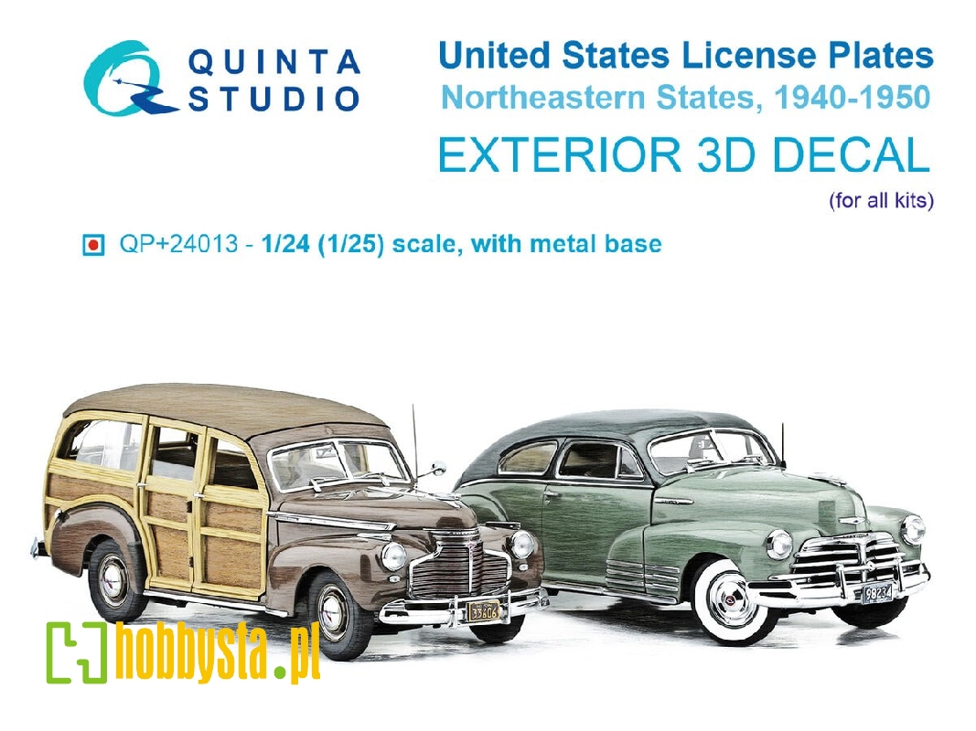 Northeastern Us License Plates 1940-1950 With Metal Base (For All Kits) - image 1
