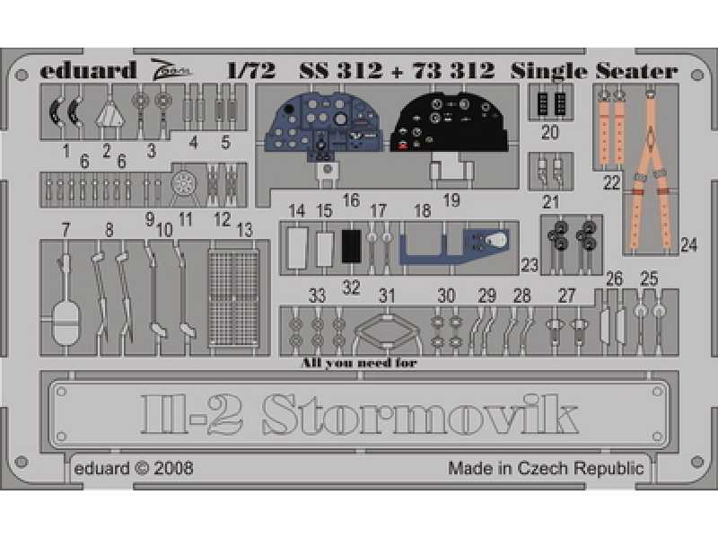 II-2 Stormovik Single Seater S. A. 1/72 - Academy Minicraft - image 1