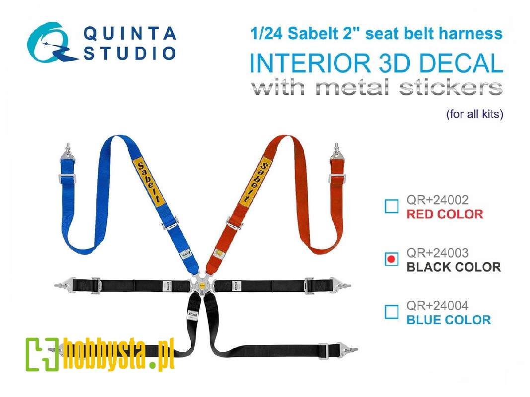 Sabelt 2inch Seat Belt Harness - Black (With Metal Buckles / For All Kits) - image 1