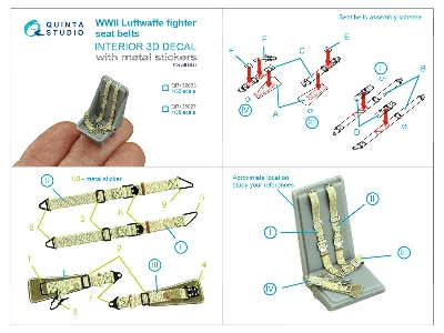 Luftwaffe Wwii Fighter Seatbelts With Metal Buckles (For All Kits) - image 9