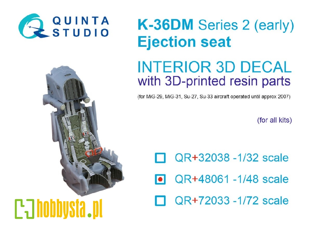 K-36dm Series2 (Early) Ejection Seat - For Mig-29, Mig-31, Su-27, Su-33 Aircraft Until 2007 (For All Kits) - image 1