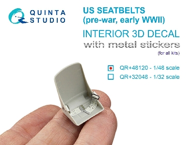 Us Pre-war / Early Wwii Fighter Seat Belts With Metal Buckles (For All Kits) - image 2