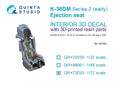 K-36dm Series2 (Early) Ejection Seat - For Mig-29, Mig-31, Su-27, Su-33 Aircraft Until 2007 (For All Kits) - image 1