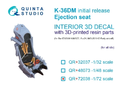 K-36dm (Initial Release) Ejection Seat - For Su-17m3/M4/Um3/22, Su-24, Mig-29 9-12 Early Aircraft (For All Kits) - image 1