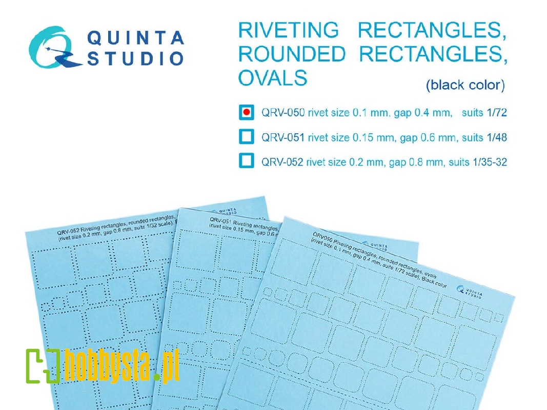 Riveting Rectangles, Rounded Rectangles And Ovals Black (Size 0.10 Mm / Gap 0.4 Mm) - image 1