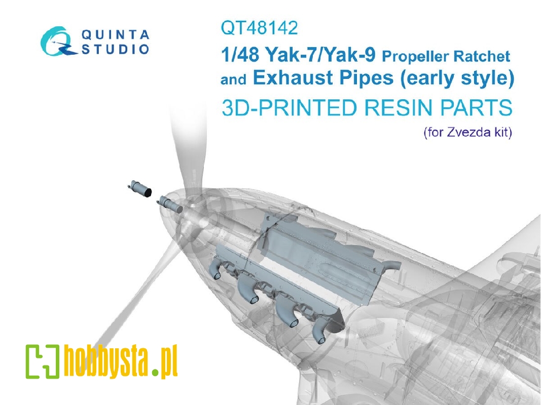 Yakovlev Yak-7b / Yak-9d - Ratchet And Early Exhaust (3d-printed / For Zvezda Kits) - image 1