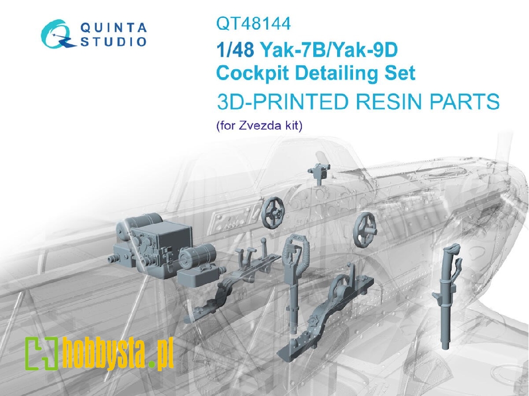 Yakovlev Yak-7b / Yak-9d - Cockpit Set (3d-printed / For Zvezda Kits) - image 1
