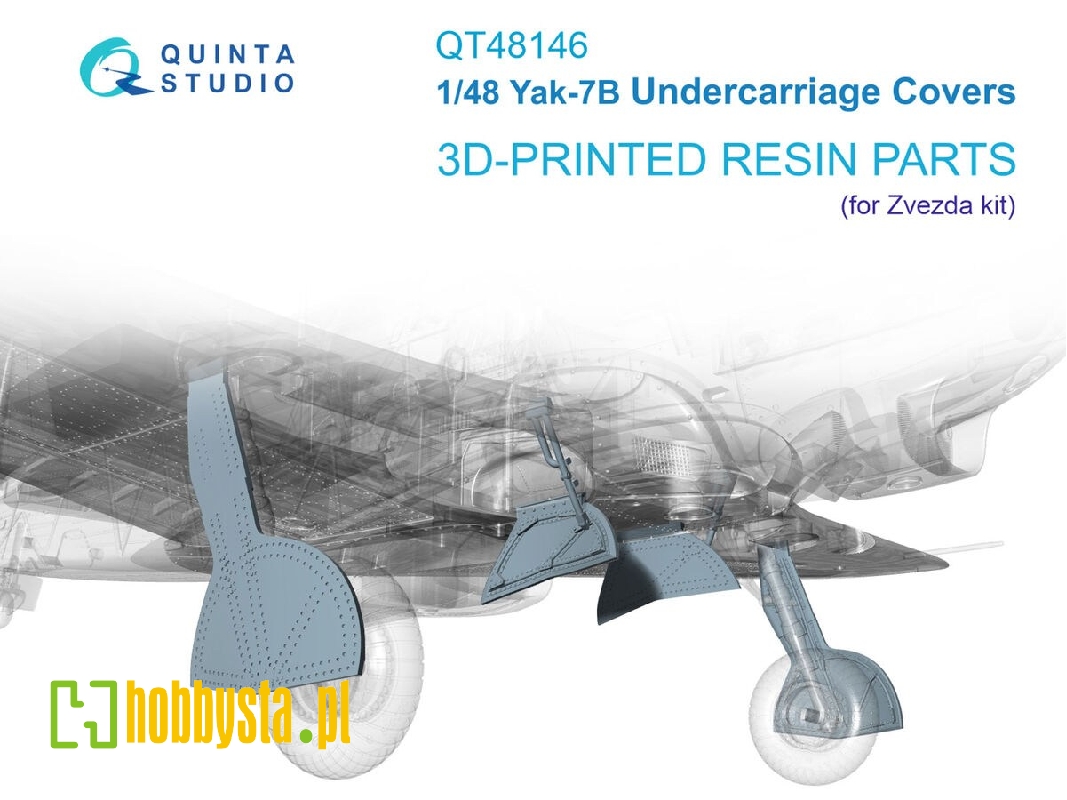 Yakovlev Yak-7b - Undercarriage Covers (3d-printed / For Zvezda Kits) - image 1