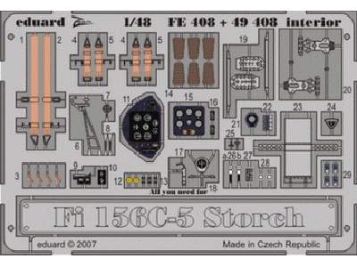 Fi 156C-5 Storch interior S. A. 1/48 - Tamiya - - image 1