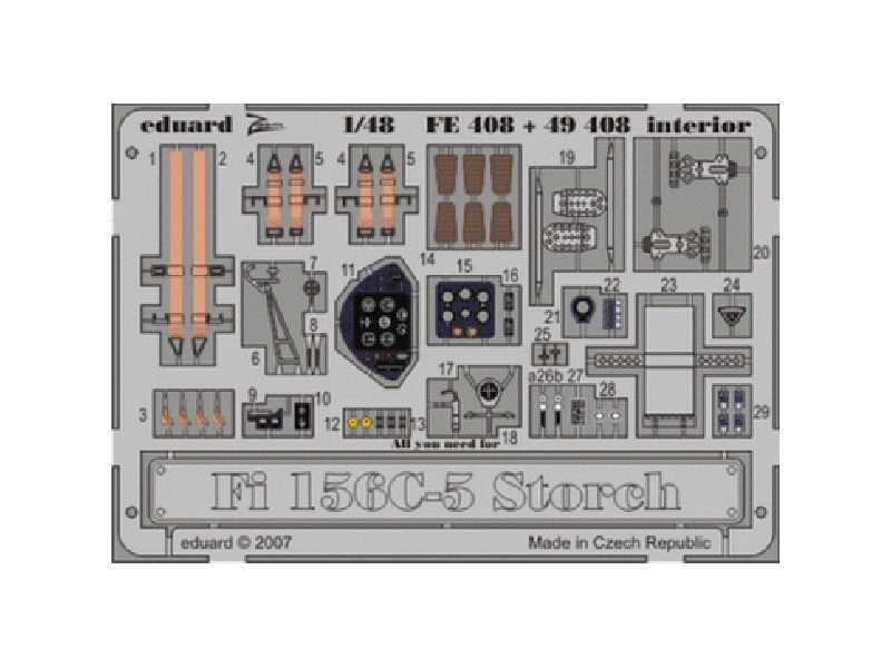 Fi 156C-5 Storch interior S. A. 1/48 - Tamiya - - image 1