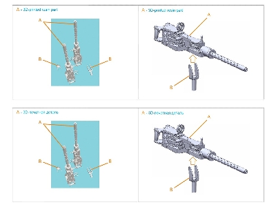 Browning .50 An_m2 (Flexible) Machine Gun - 2 Pcs (3d-printed / For All Kits) - image 4