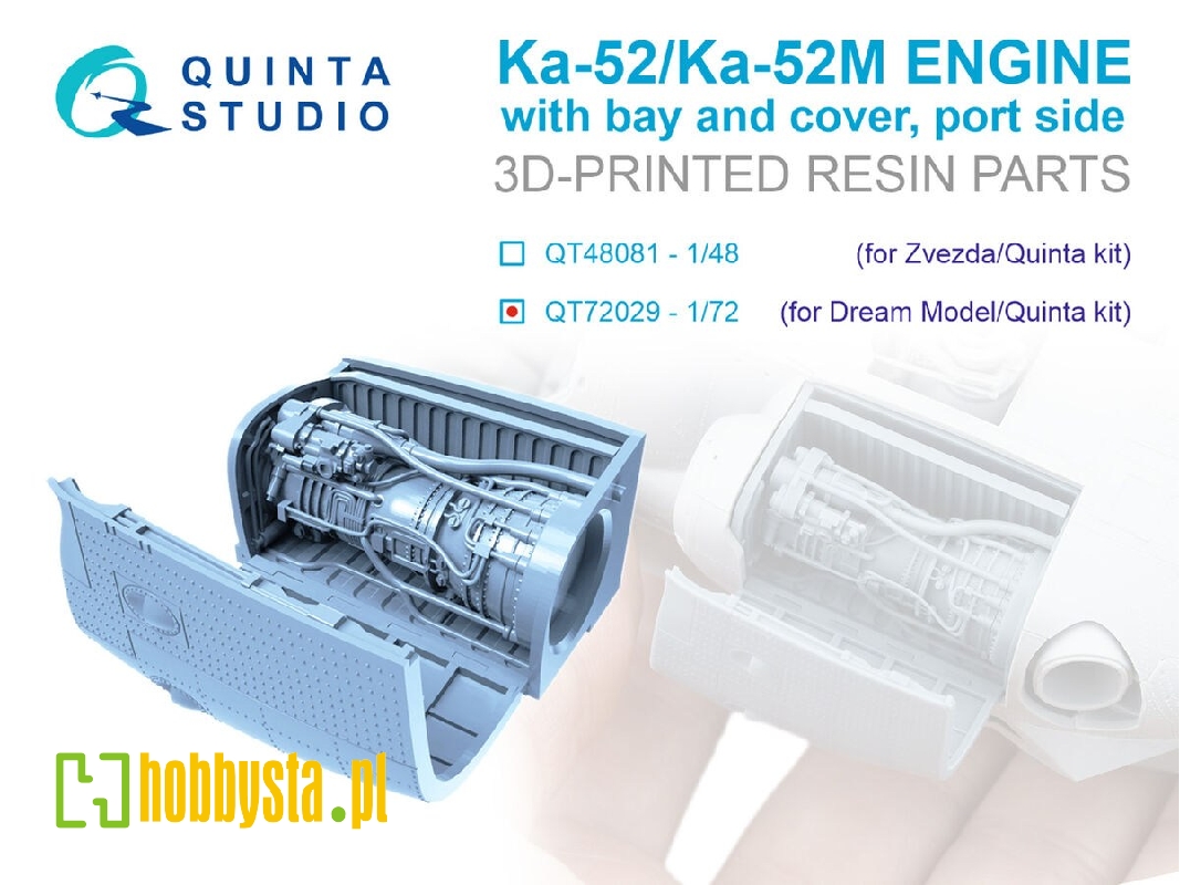 Kamov Ka-52 / Ка-52 М - Engine With Bay And Cover, Portside (For Dream Model And Quinta Kits) - image 1