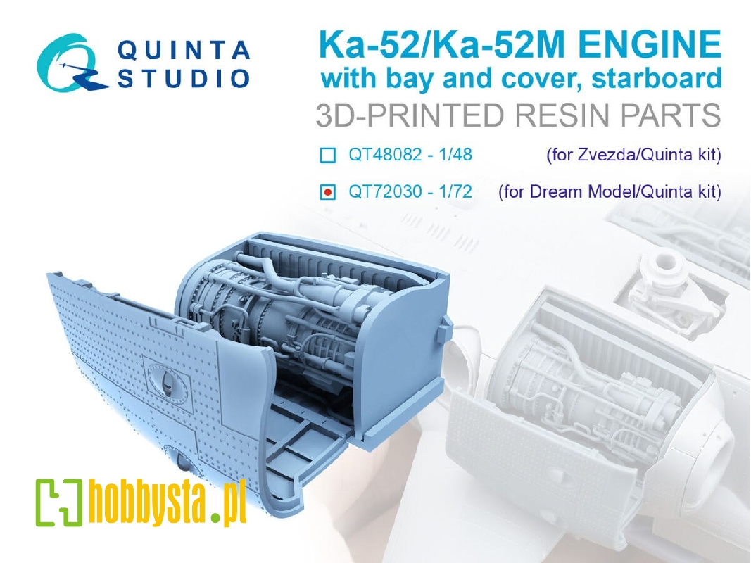 Kamov Ka-52 / Ка-52 М - Engine With Bay And Cover, Starboard (For Dream Model And Quinta Kits) - image 1