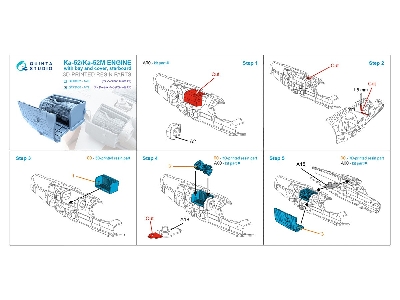 Kamov Ka-52 / Ка-52 М - Engine With Bay And Cover, Starboard (For Dream Model And Quinta Kits) - image 7