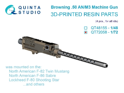 Browning .50 Anm3 Machine Gun - 4 Pcs (3d-printed / For All Kits) - image 1