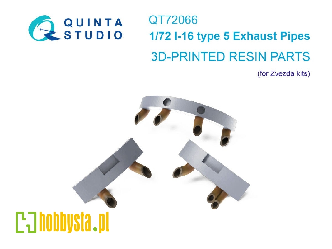 Polikarpov I-16 Type 5 - Exhaust Pipes (3d-printed / For Zvezda Kits) - image 1