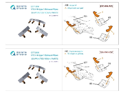Polikarpov I-16 Type 5 - Exhaust Pipes (3d-printed / For Zvezda Kits) - image 4