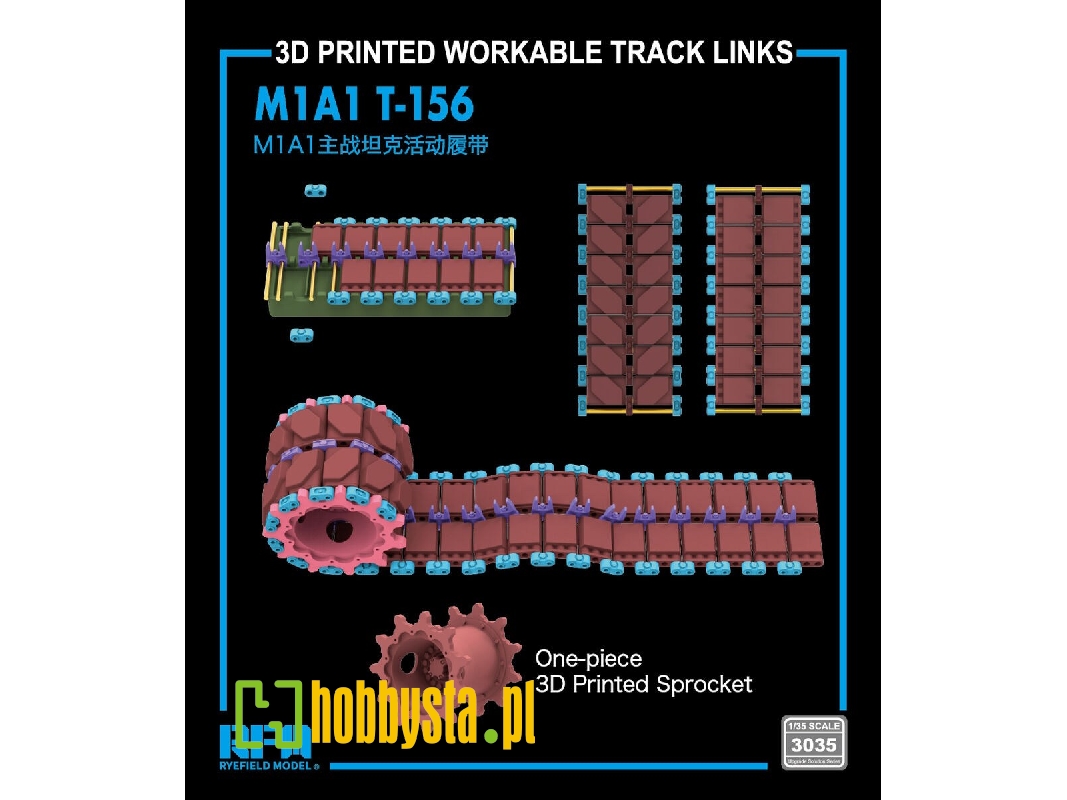 M1 A1 Abrams - 3-d Printed T-156 Workable Track Links - image 1