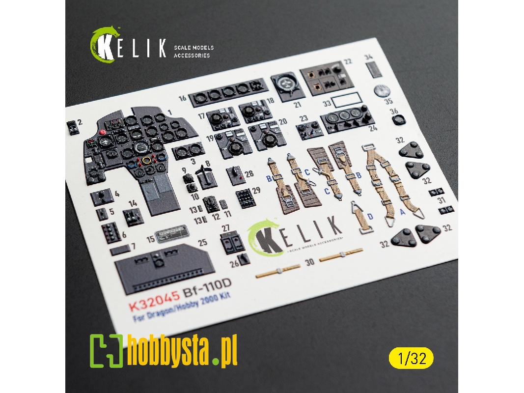 Messerschmitt Bf-110 D - Interior 3d Decals (For Dragon / Hobby 2000 Kits) - image 1