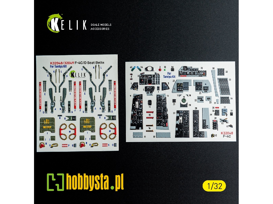 Mcdonnel Douglas F-4 C Phantom - Interior 3d-decals (For Tamiya Kits) - image 1