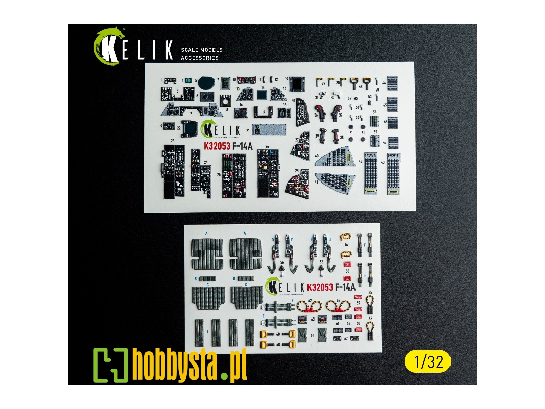 Grumman F-14 A Tomcat - Interior 3d-decals (For Tamiya Kits) - image 1