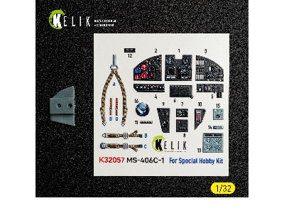 Morane-saulnier Ms.406 C-1 - Interior 3d-decals (For Special Hobby Kits) - image 2