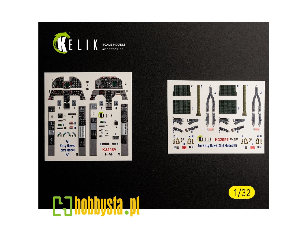 Northrop F-5 F - Interior 3d-decals (For Kitty Hawk & Zimi Models Kits) - image 1