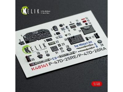 Republic P-47d - 25re / 28ra- Interior 3d Decals (For Miniart Kits) - image 1