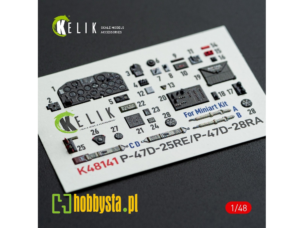 Republic P-47d - 25re / 28ra- Interior 3d Decals (For Miniart Kits) - image 1