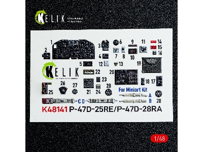 Republic P-47d - 25re / 28ra- Interior 3d Decals (For Miniart Kits) - image 2