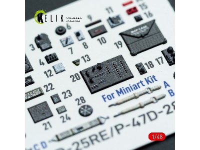 Republic P-47d - 25re / 28ra- Interior 3d Decals (For Miniart Kits) - image 8