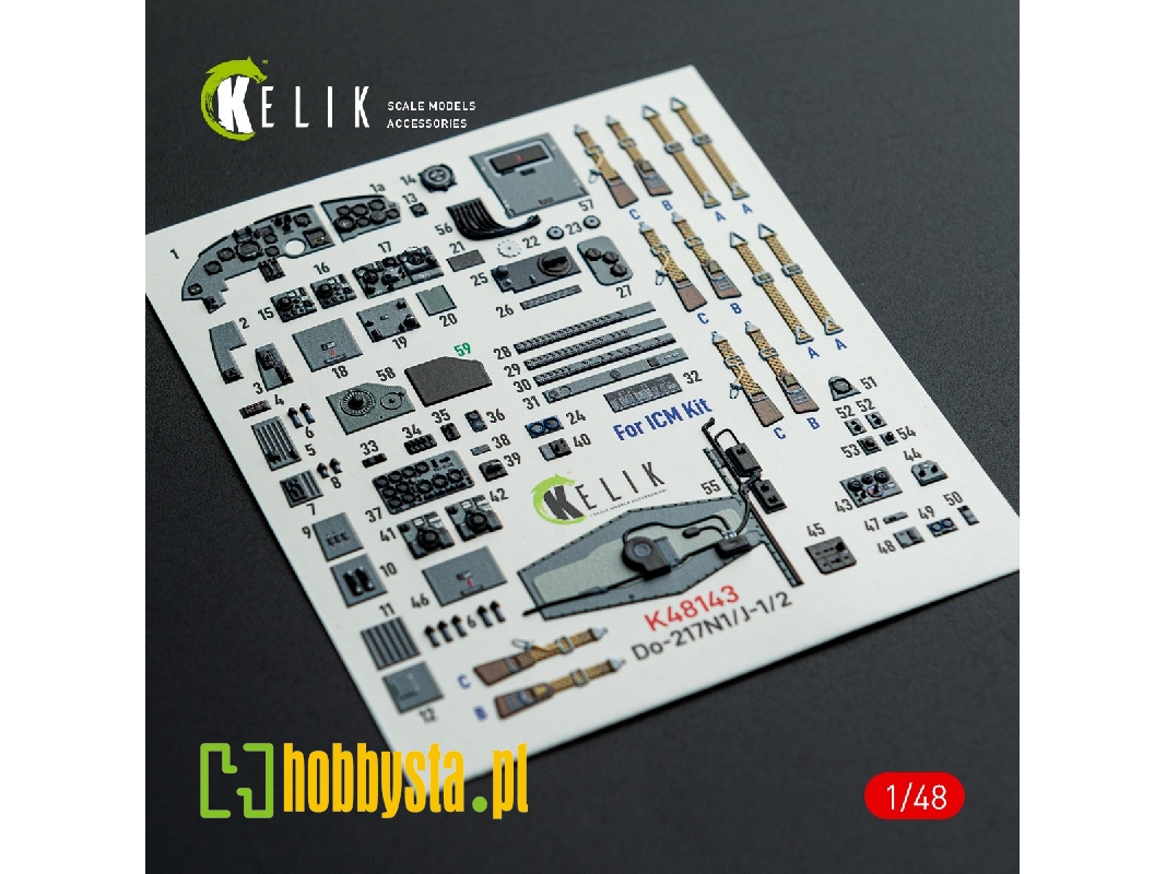 Dornier Do-217 N/J - Interior 3d Decals (For Icm Kits) - image 1