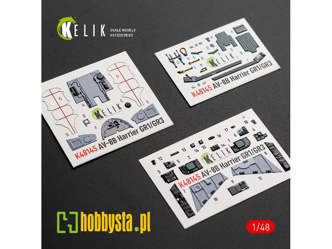 Mcdonnell Duglas Av-8 B Harrier - Interior 3d Decals (For Hasegawa Kits) - image 1