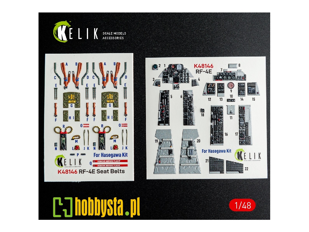 Mcdonnell Douglas Rf-4 E Phantom - Interior 3d-decals (For Hasegawa Kits) - image 1