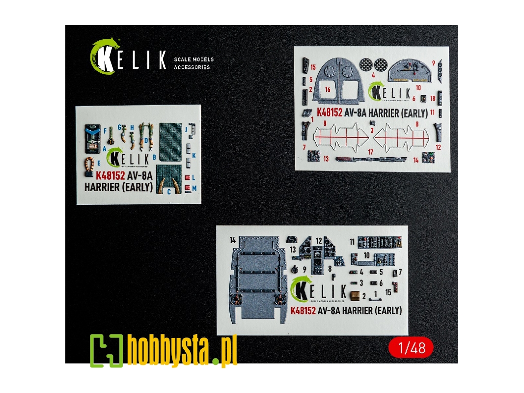 Mcdonnell Douglas Av-8 A Harier (Early) - Interior 3d-decals (For Kinetic Kits) - image 1
