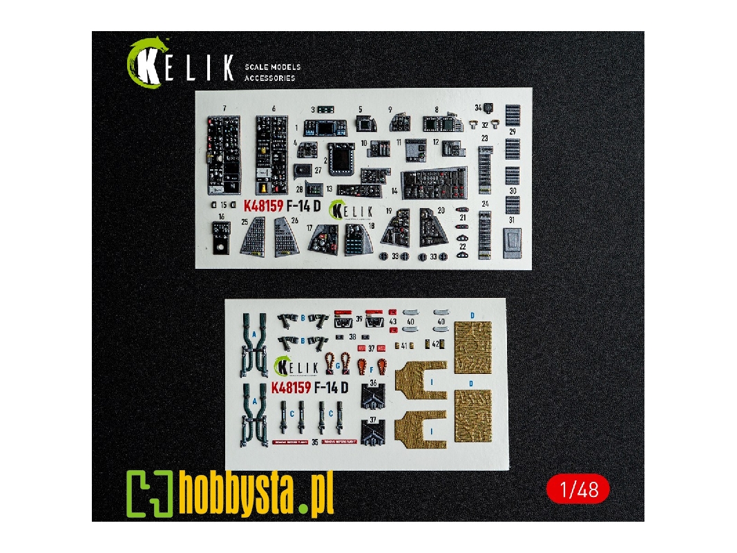 Grumman F-14 A Tomcat - Interior 3d-decals (For Gwh Kits) - image 1