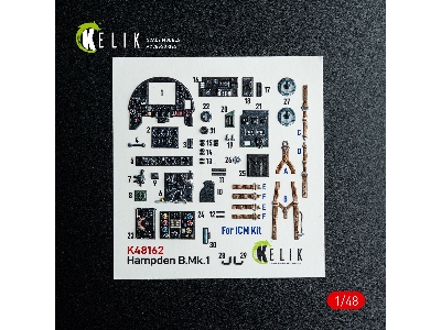 Handley Page Hampden B.Mk.1 - Interior 3d-decals (For Icm Kits) - image 2